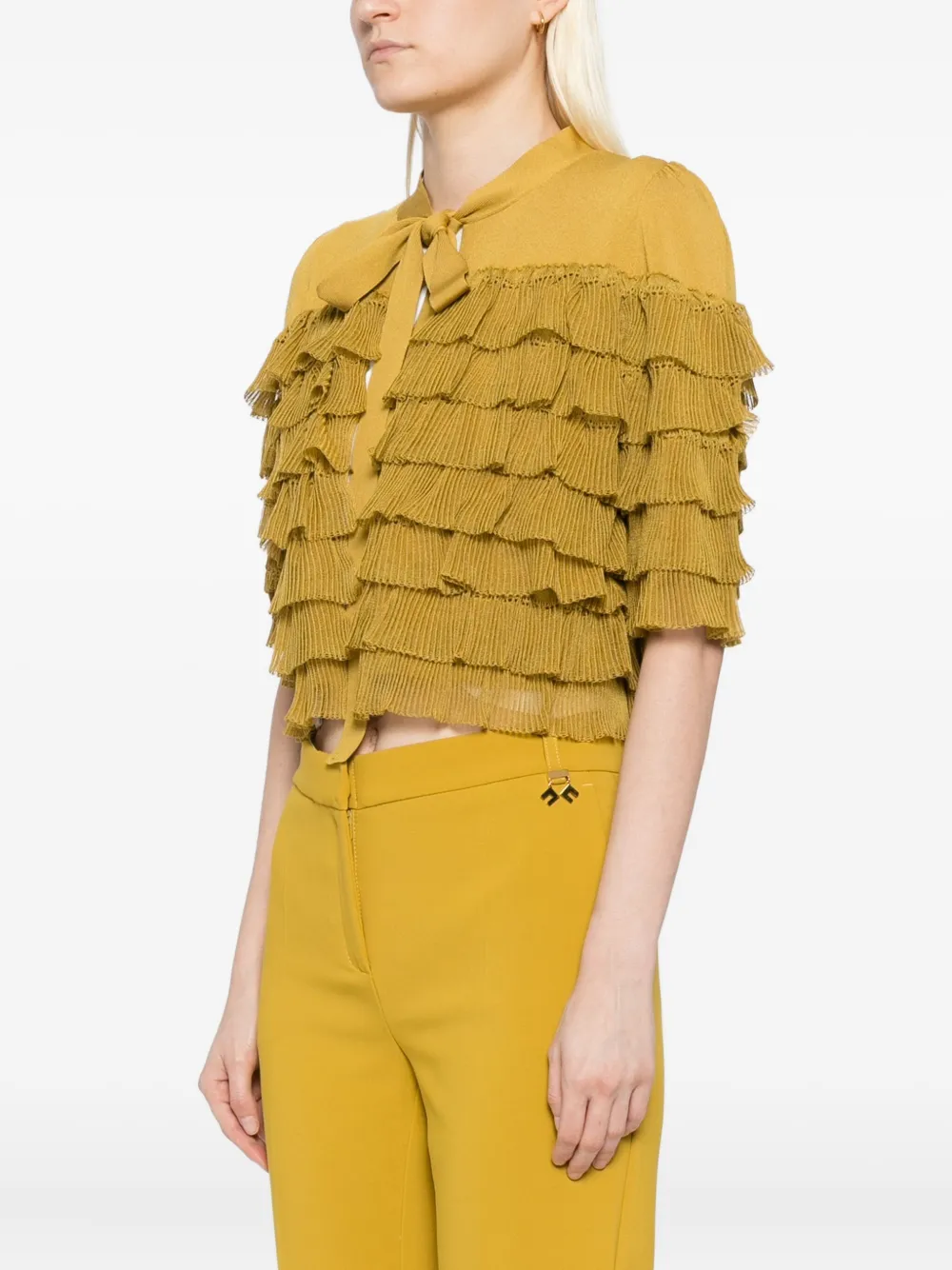 Elisabetta Franchi Gebreide blouse Geel