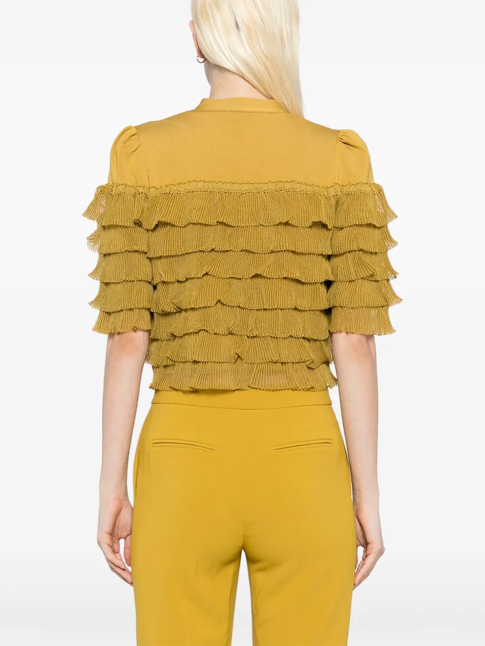 Elisabetta Franchi Gebreide blouse Geel