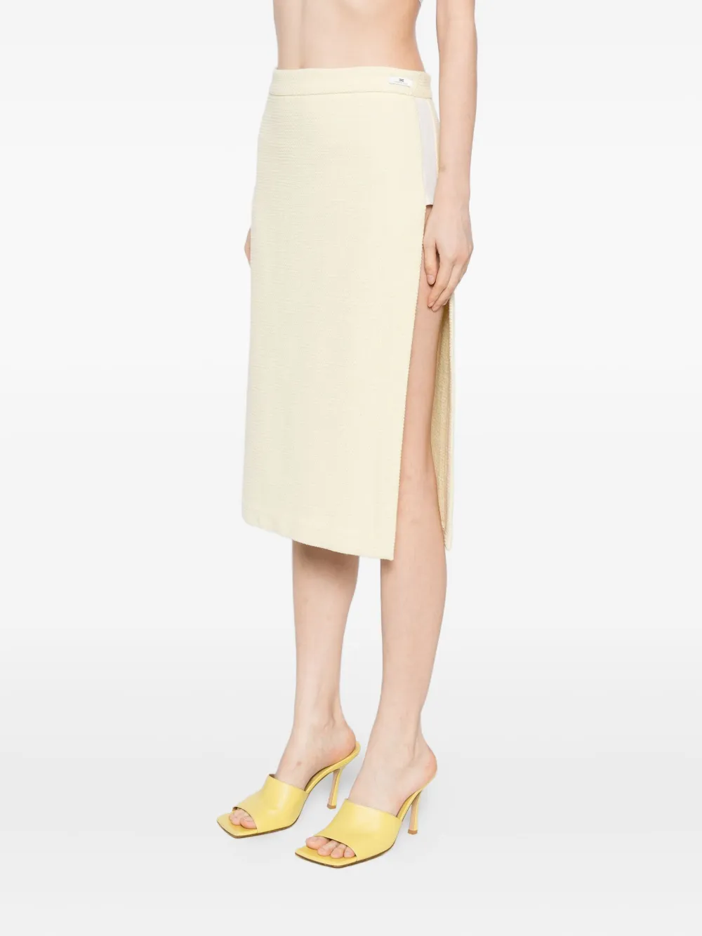 Elisabetta Franchi Tweed rok verfraaid met diamant Geel
