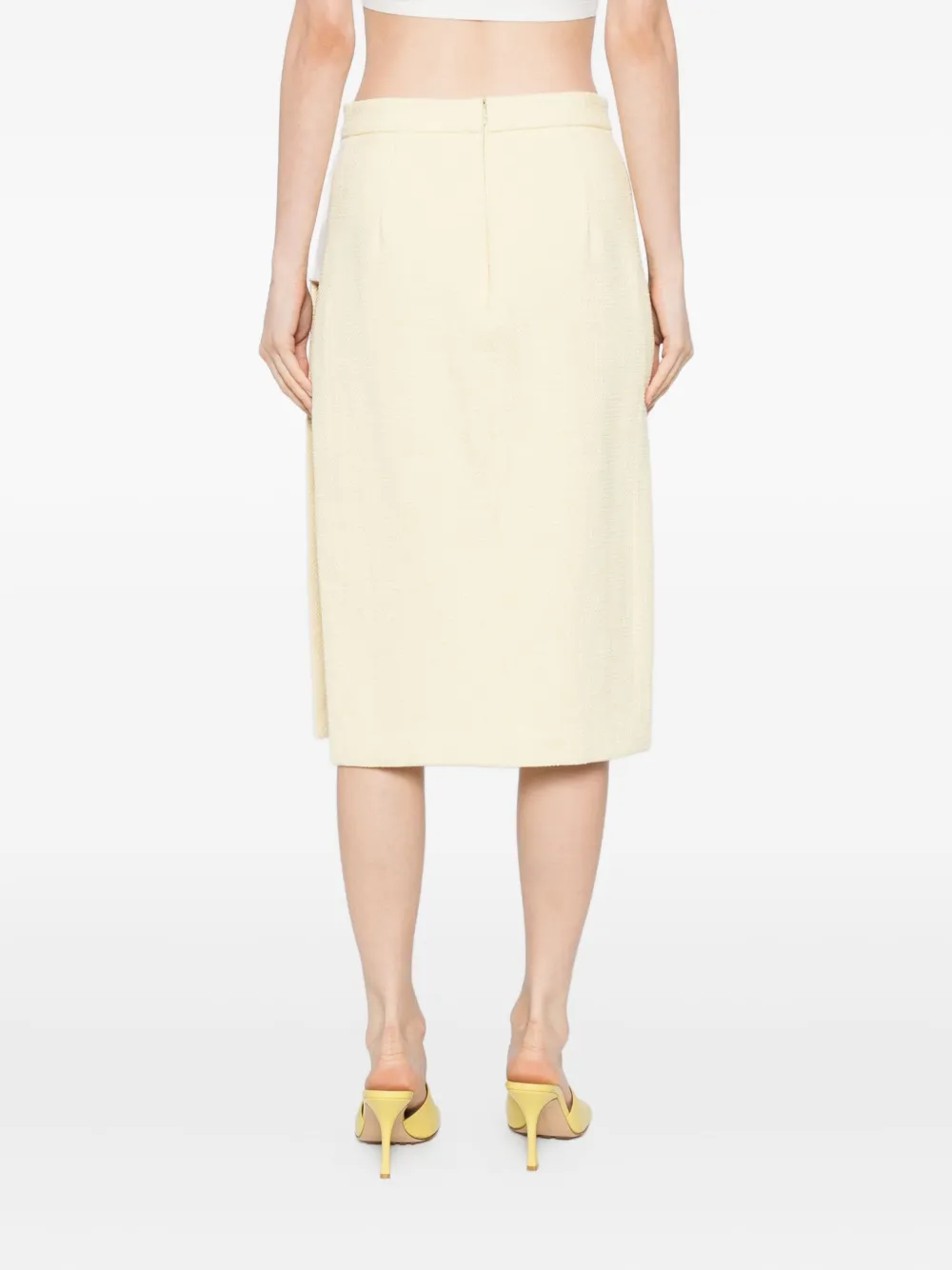 Elisabetta Franchi Tweed rok verfraaid met diamant Geel