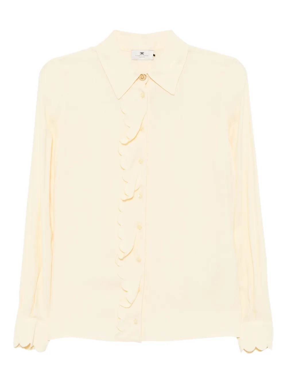 Elisabetta Franchi Blouse met geborduurde gewelfde afwerking Geel