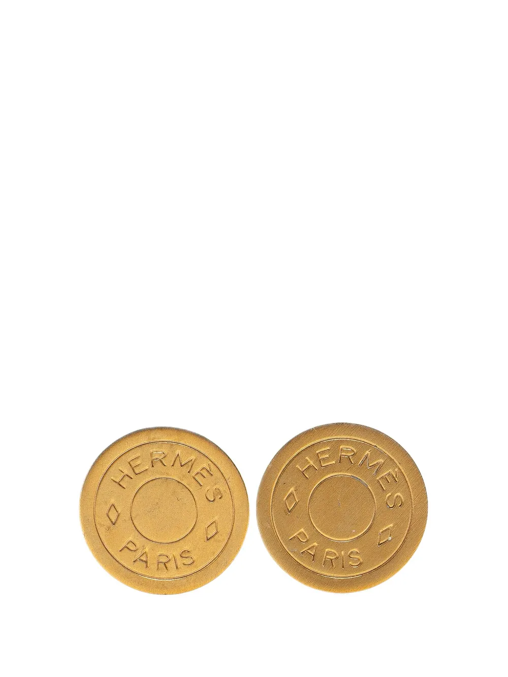 Hermès Pre-Owned 20th Century Gold Plated Bijouterie Fantaisie Clou De Selle Clip On Earrings costume earrings | Gold | Image 1