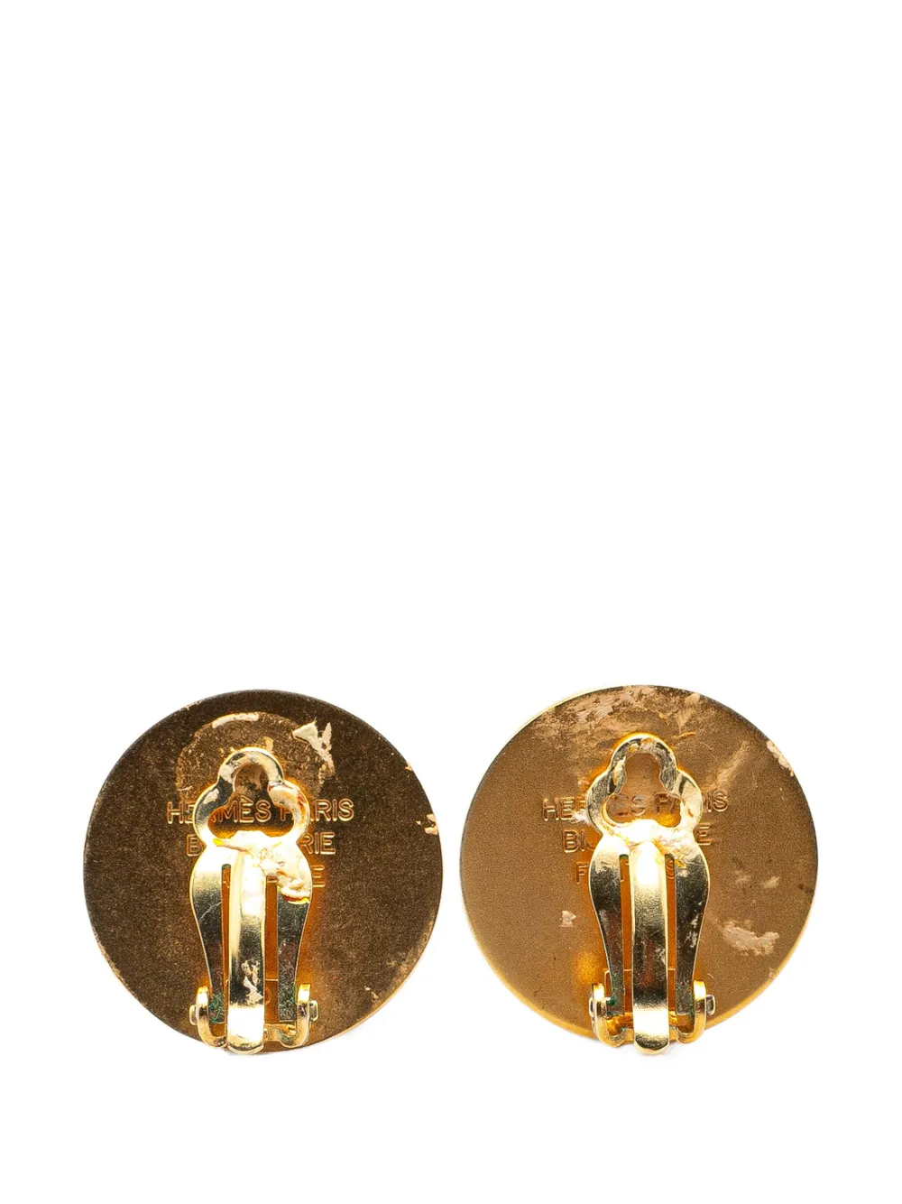 Hermès Pre-Owned 20th Century Gold Plated Bijouterie Fantaisie Clou De Selle Clip On Earrings costume earrings | Image 2