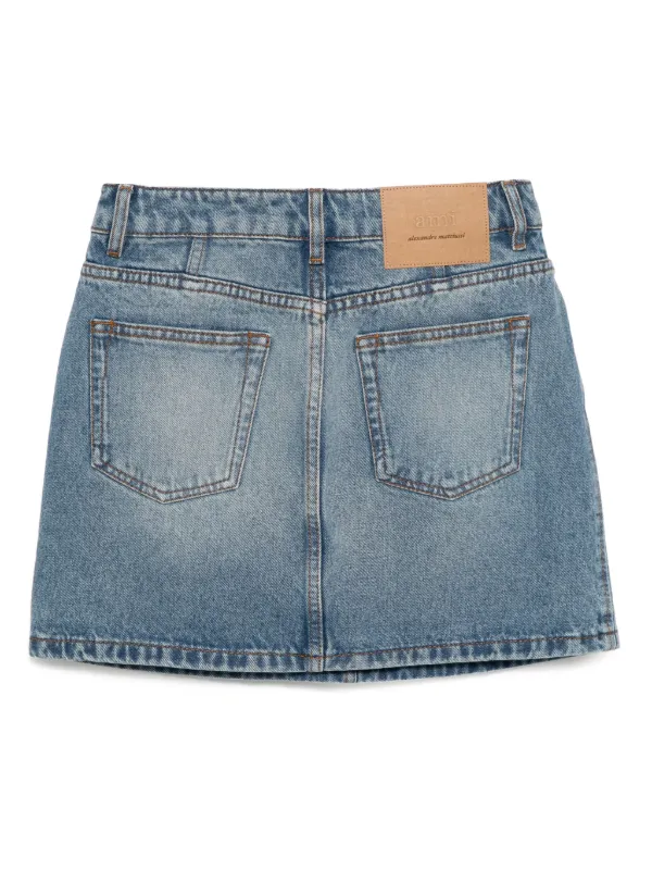 AMI Paris Denim Mini Skirt | Blue | FARFETCH