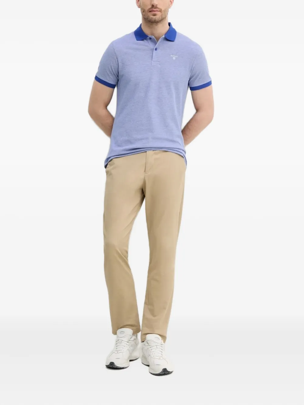 Barbour Poloshirt met logoprint - Blauw
