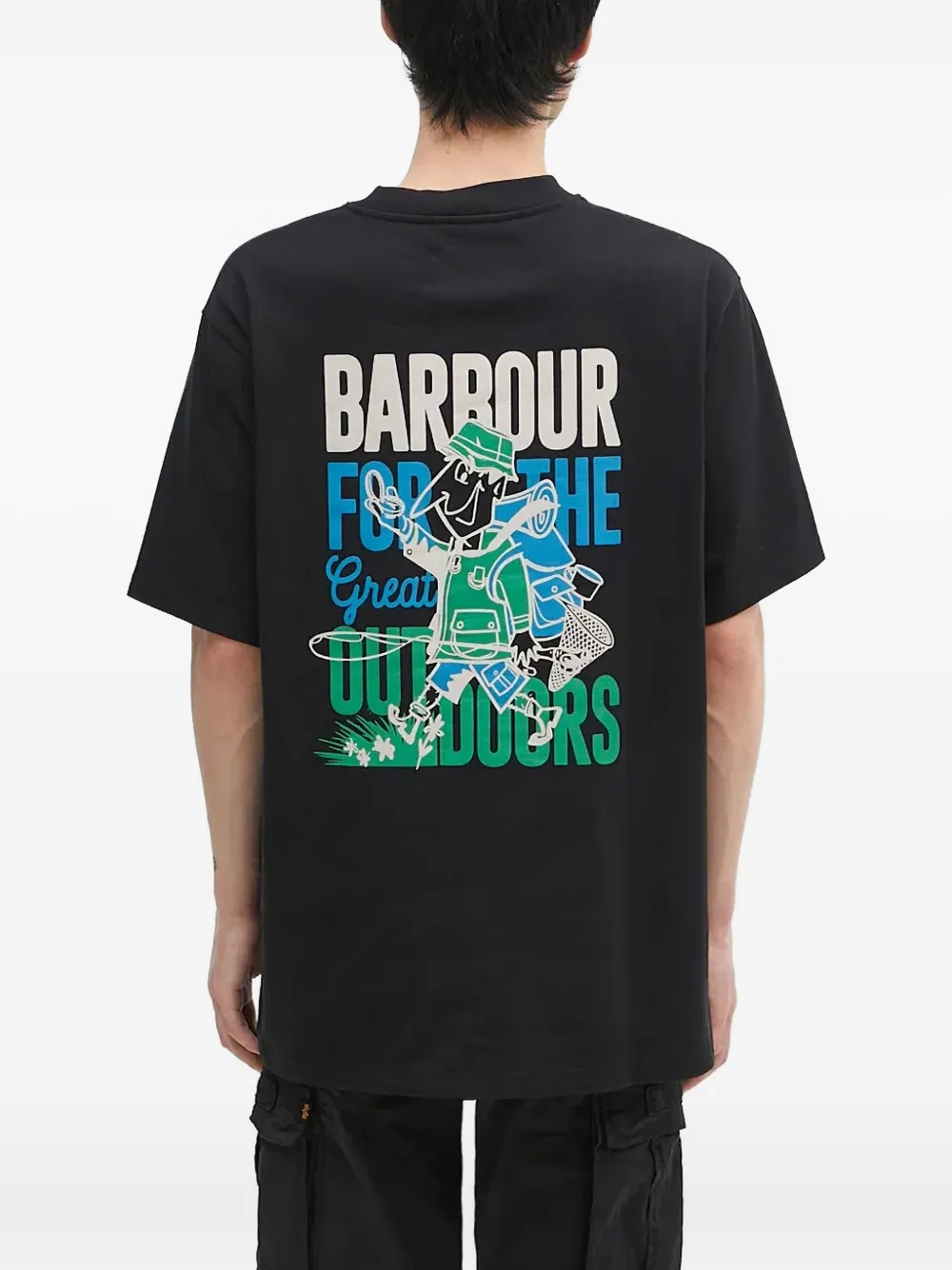 Barbour T-shirt met grafische print Zwart