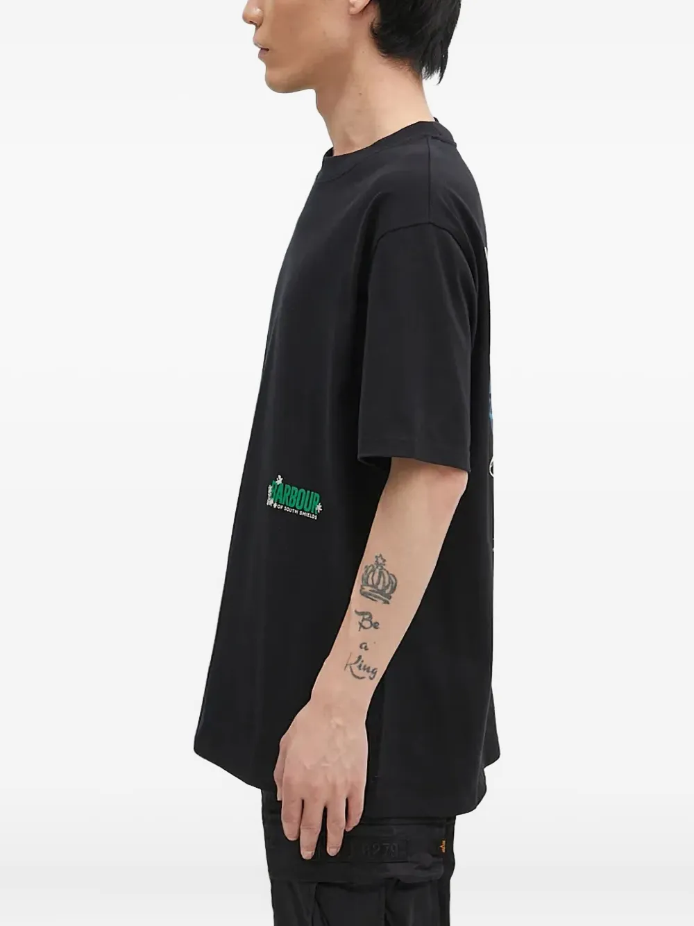 Barbour T-shirt met grafische print Zwart