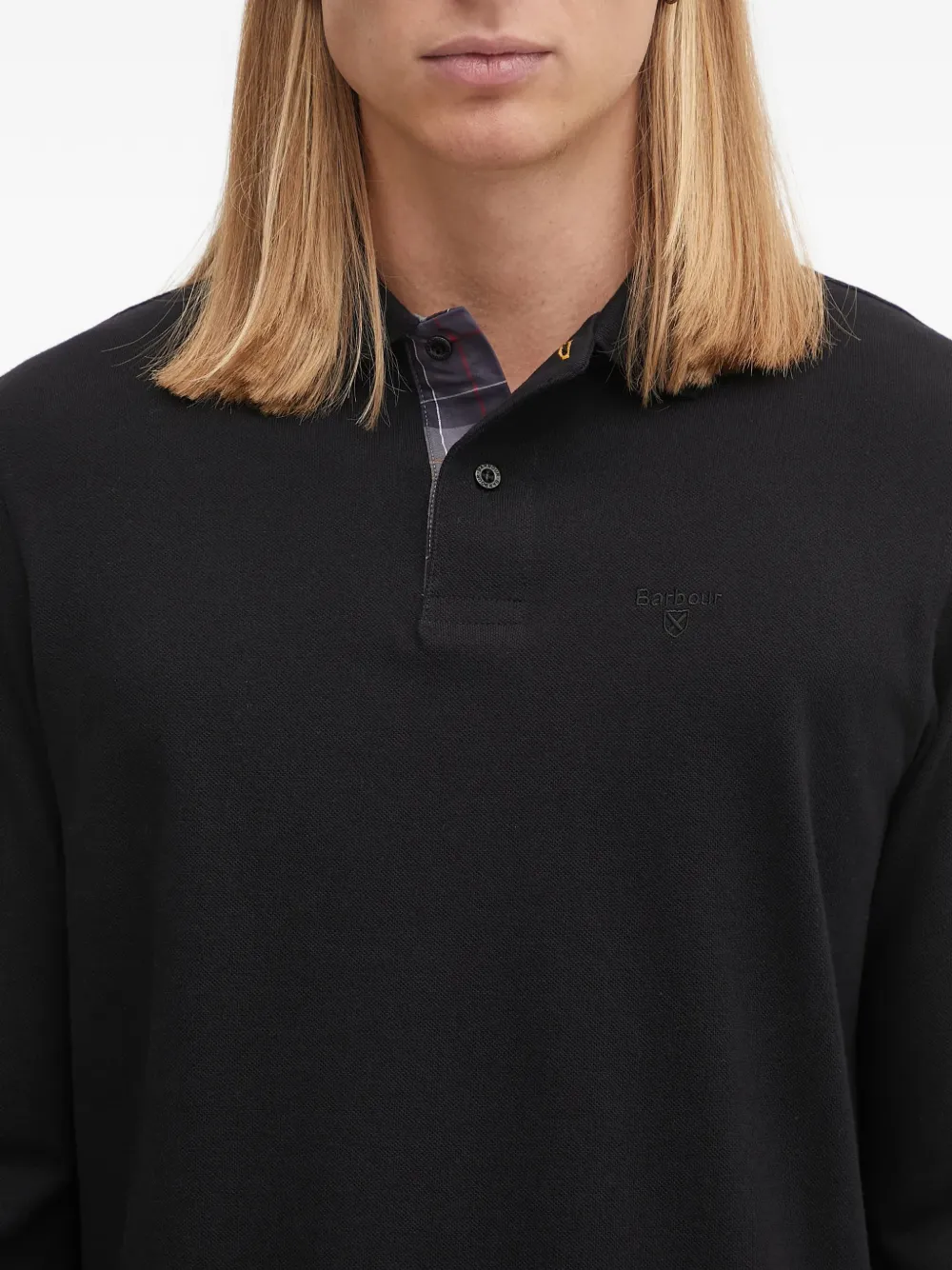 Barbour Poloshirt met lange mouwen Zwart
