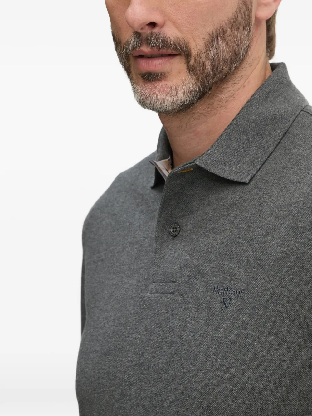 Barbour Poloshirt met lange mouwen Grijs