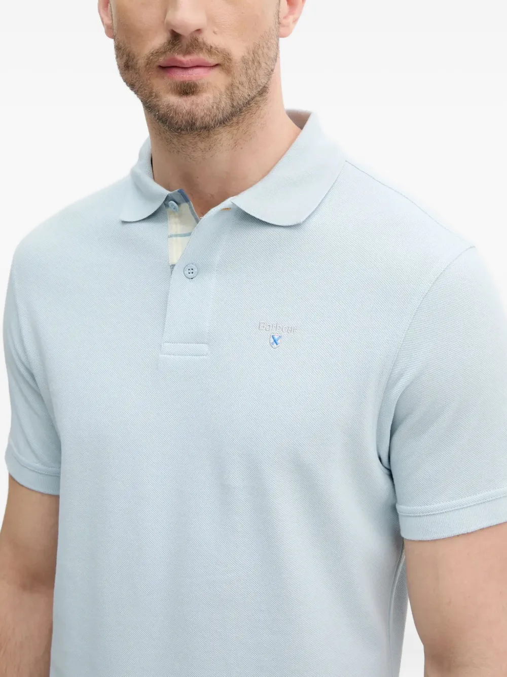 Barbour Poloshirt met geborduurde kraag Blauw