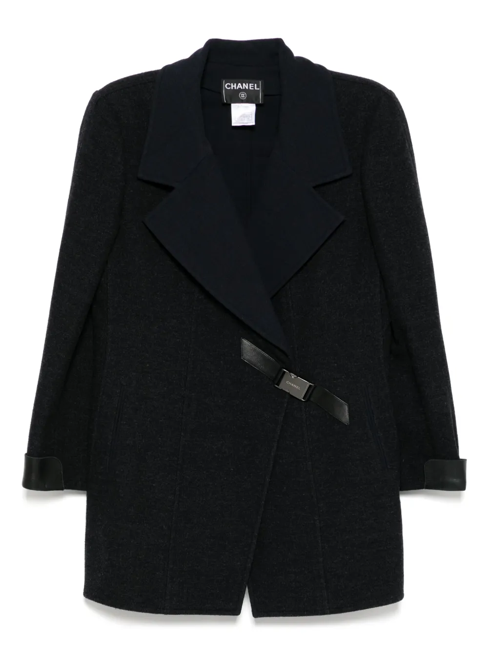CHANEL Pre-Owned abrigo con hebilla 2000 | gris | Image 1