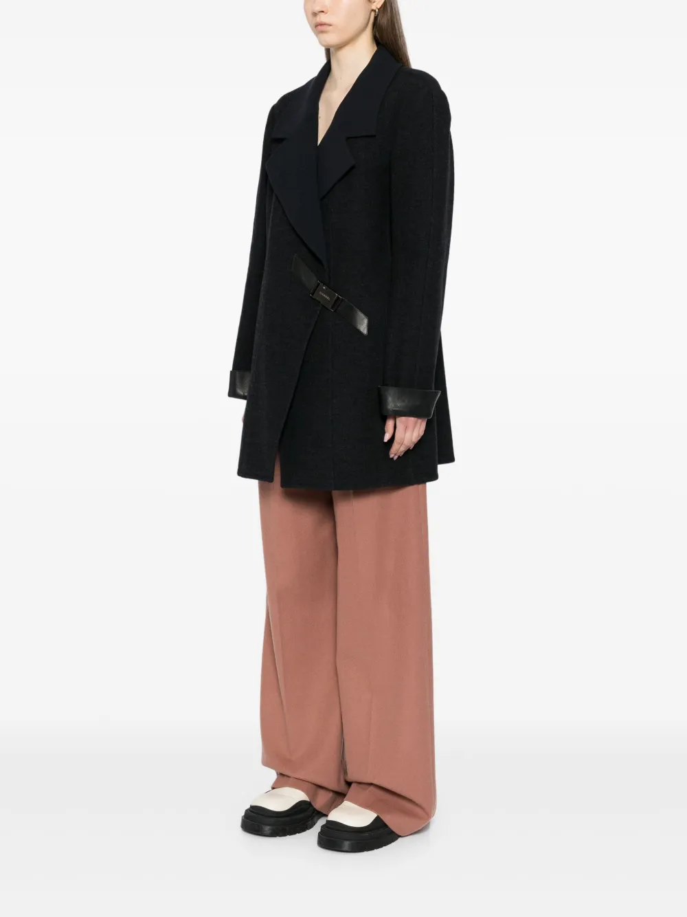 Pre-owned Chanel 2000 Buckle Coat In Grey