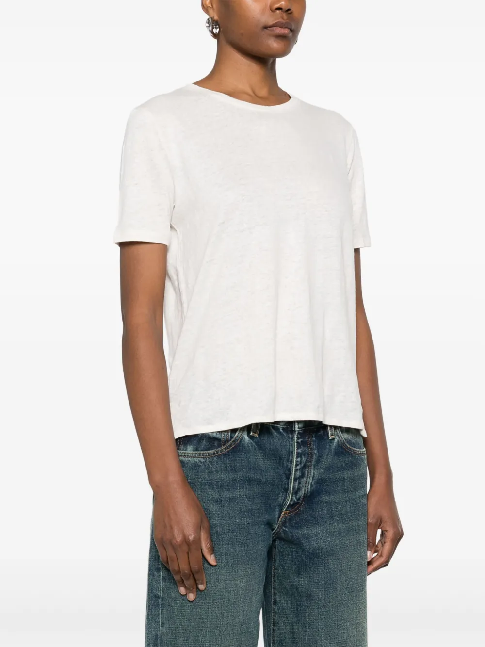 Majestic Filatures T-shirt met ronde hals Beige