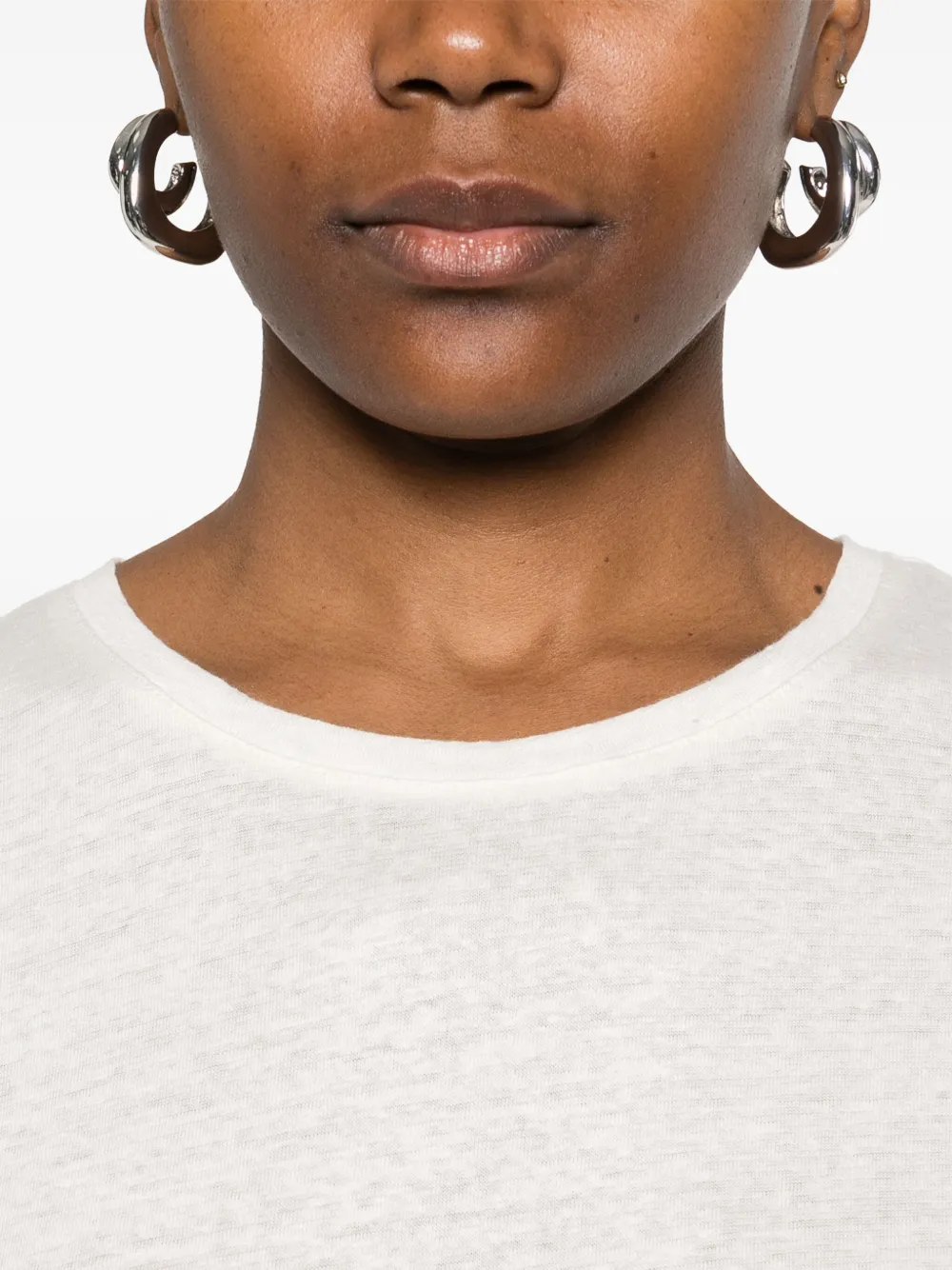 Majestic Filatures T-shirt met ronde hals Beige