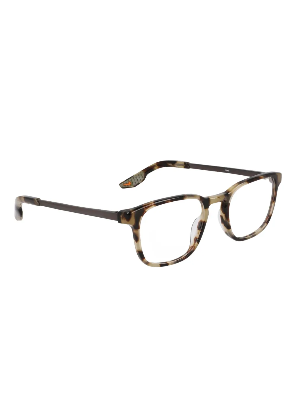 Nike Bril met vierkant montuur met schildpadschild effect Groen