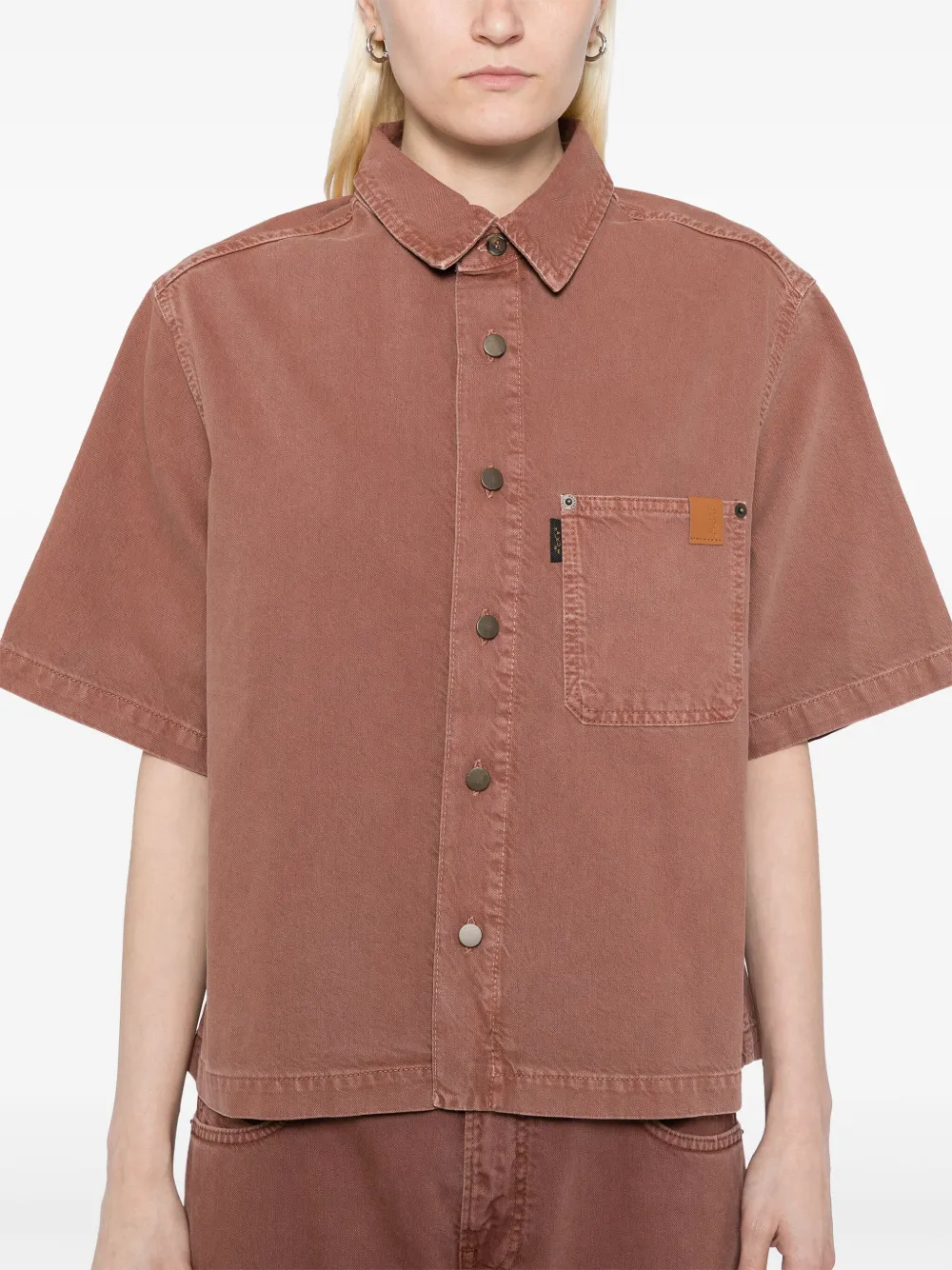 Haikure Shirt met logopatch Beige