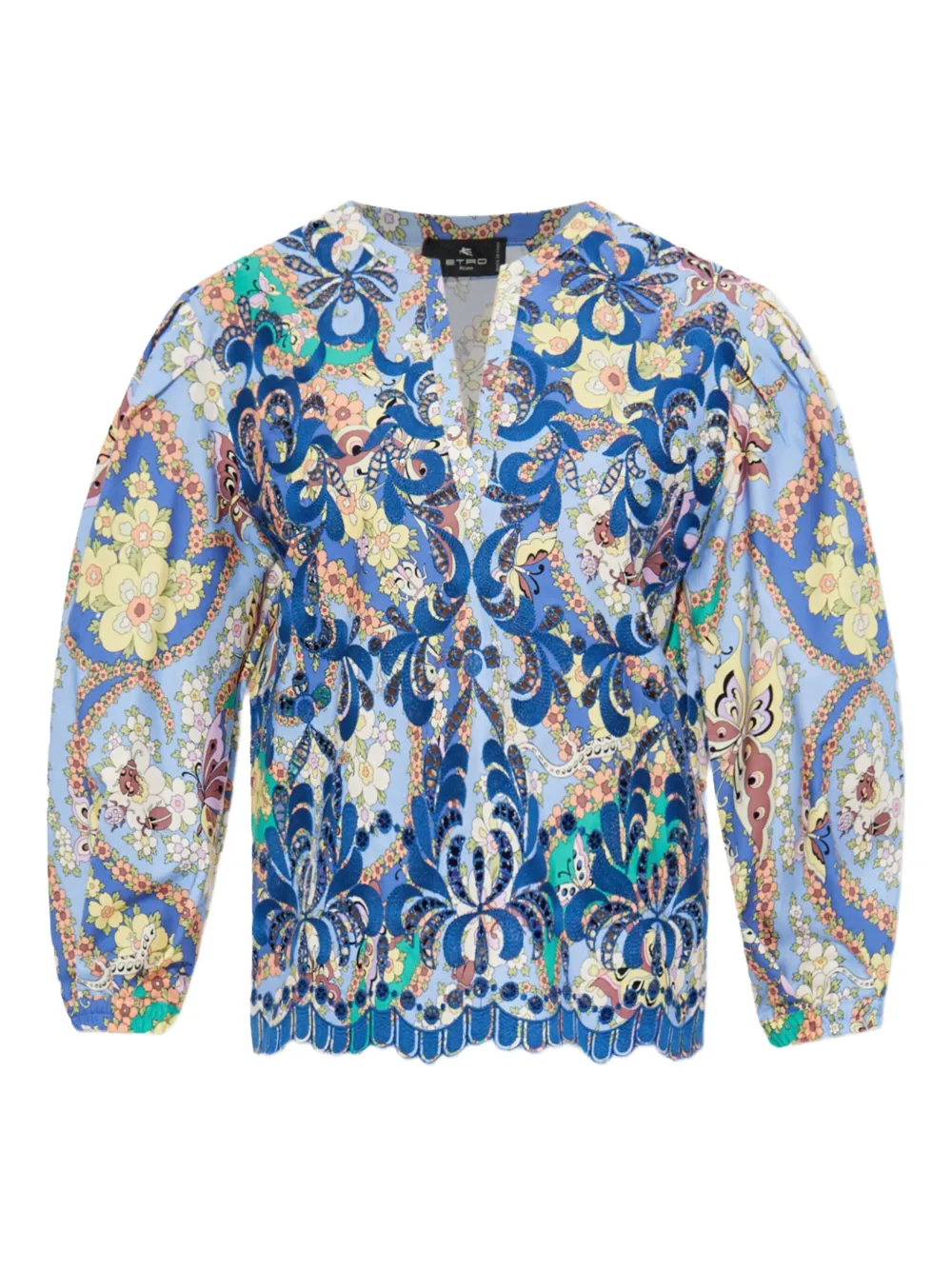 ETRO Shirt met paisley-print Blauw