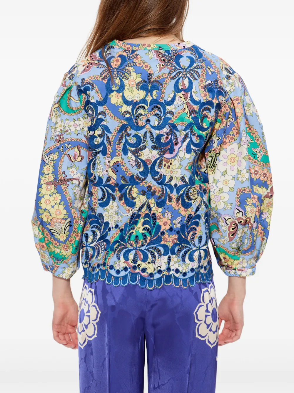 ETRO Shirt met paisley-print Blauw