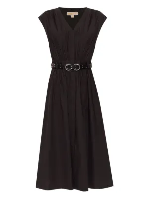 Michael Kors chain-belt Midi Dress | Black | FARFETCH