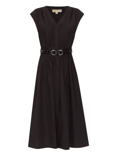 Michael Michael Kors vestido midi de popelina con cinturón