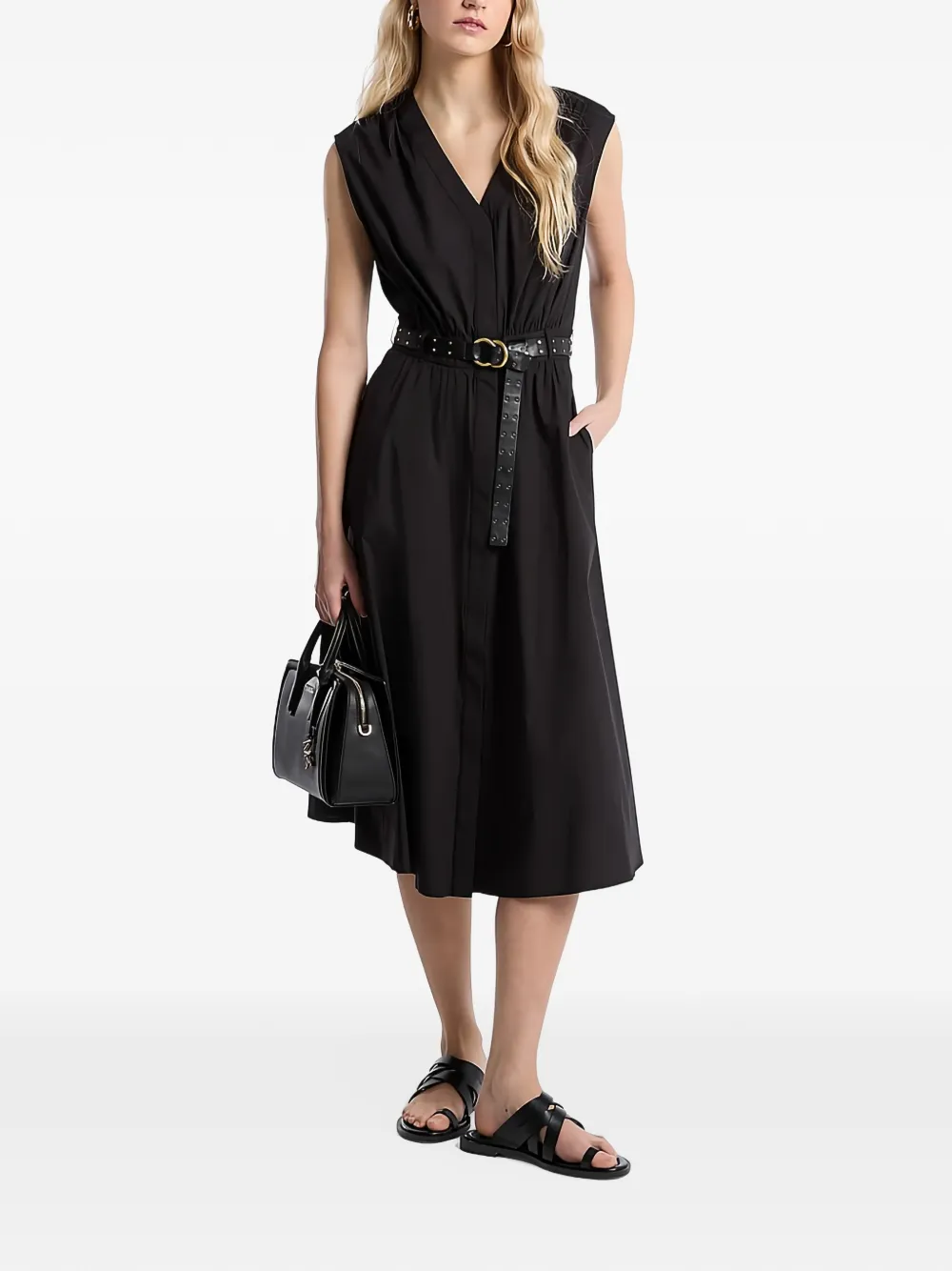 Michael Kors Midi-jurk met ceintuur Zwart