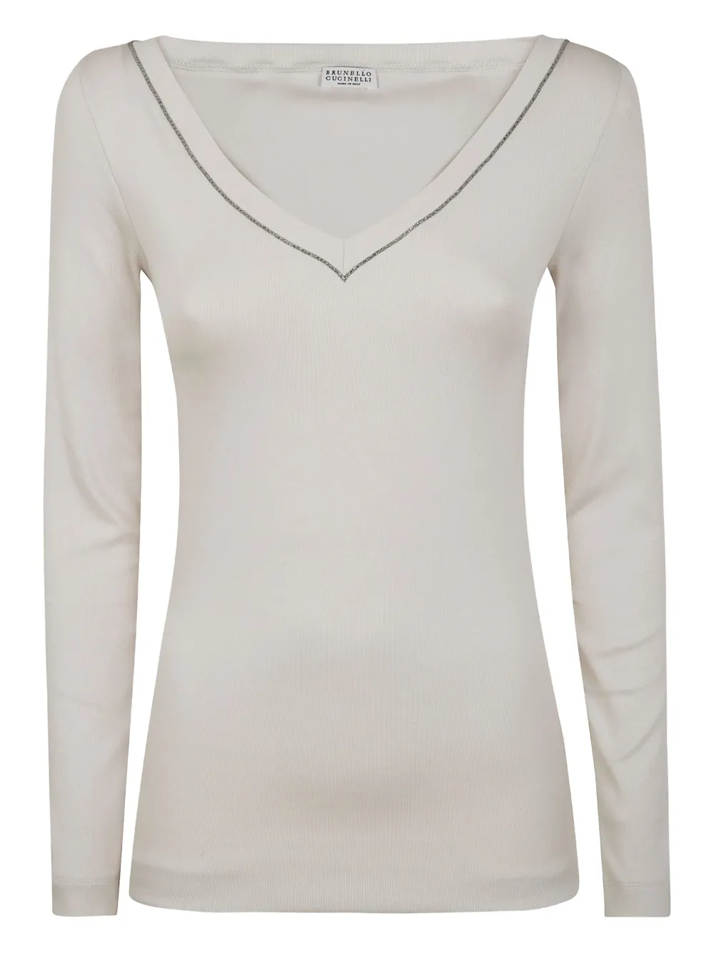 Brunello Cucinelli playera con cuello en V | blanco | Image 1