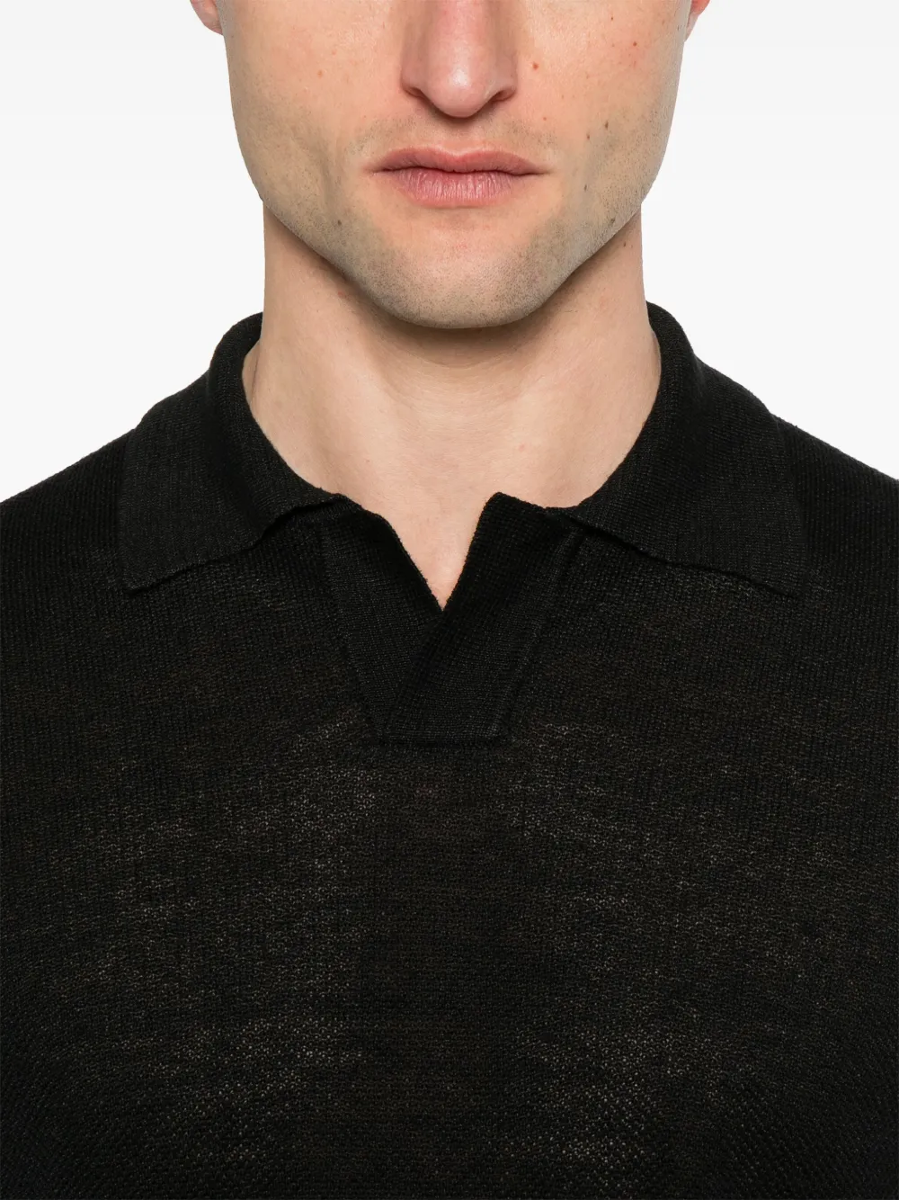 Roberto Collina Linnen T-shirt Zwart