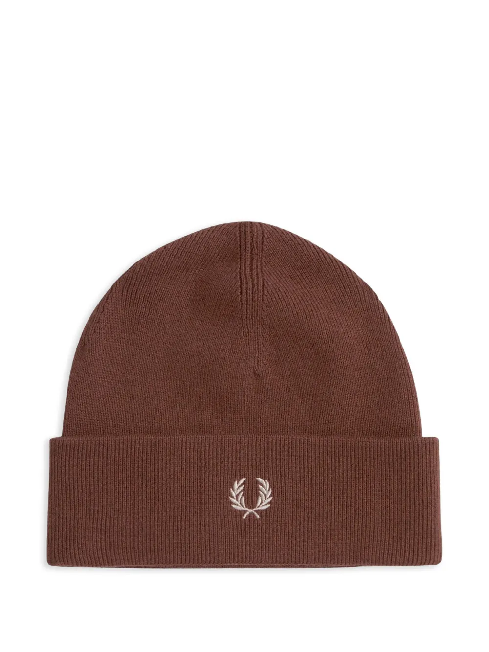 Fred Perry logo-embroidered beanie | Brown | Image 1