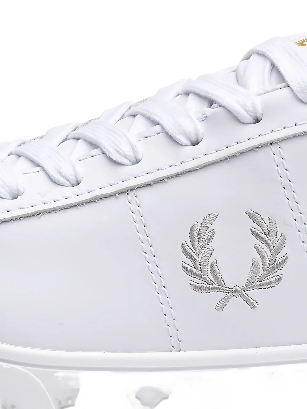 Fred Perry Logo-embroidery Leather Sneakers In White