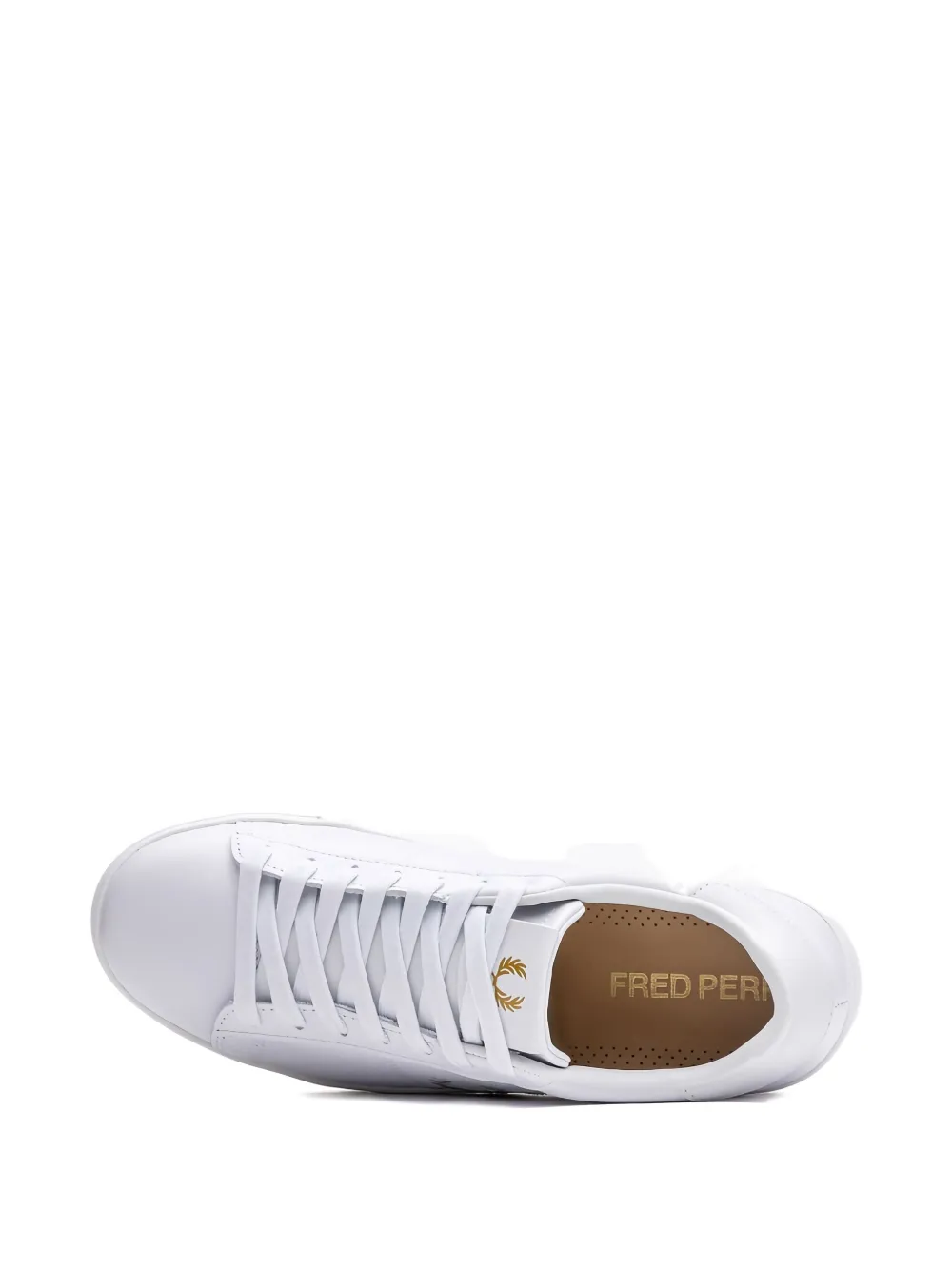 Fred Perry Logo-embroidery Leather Sneakers In White