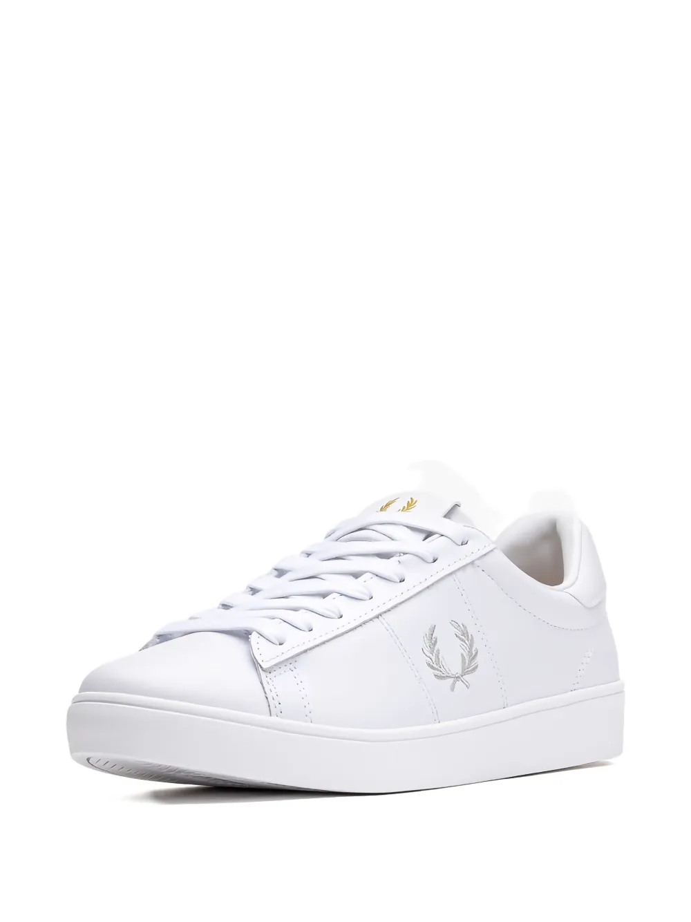 Fred Perry Logo-embroidery Leather Sneakers In White