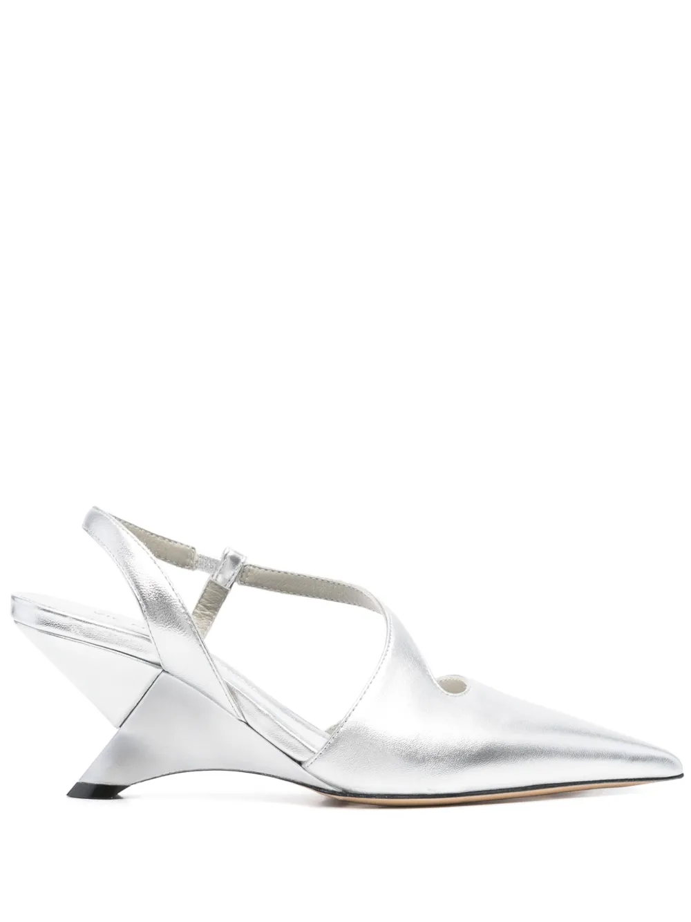 Vic Matie 75mm leather pumps Silver