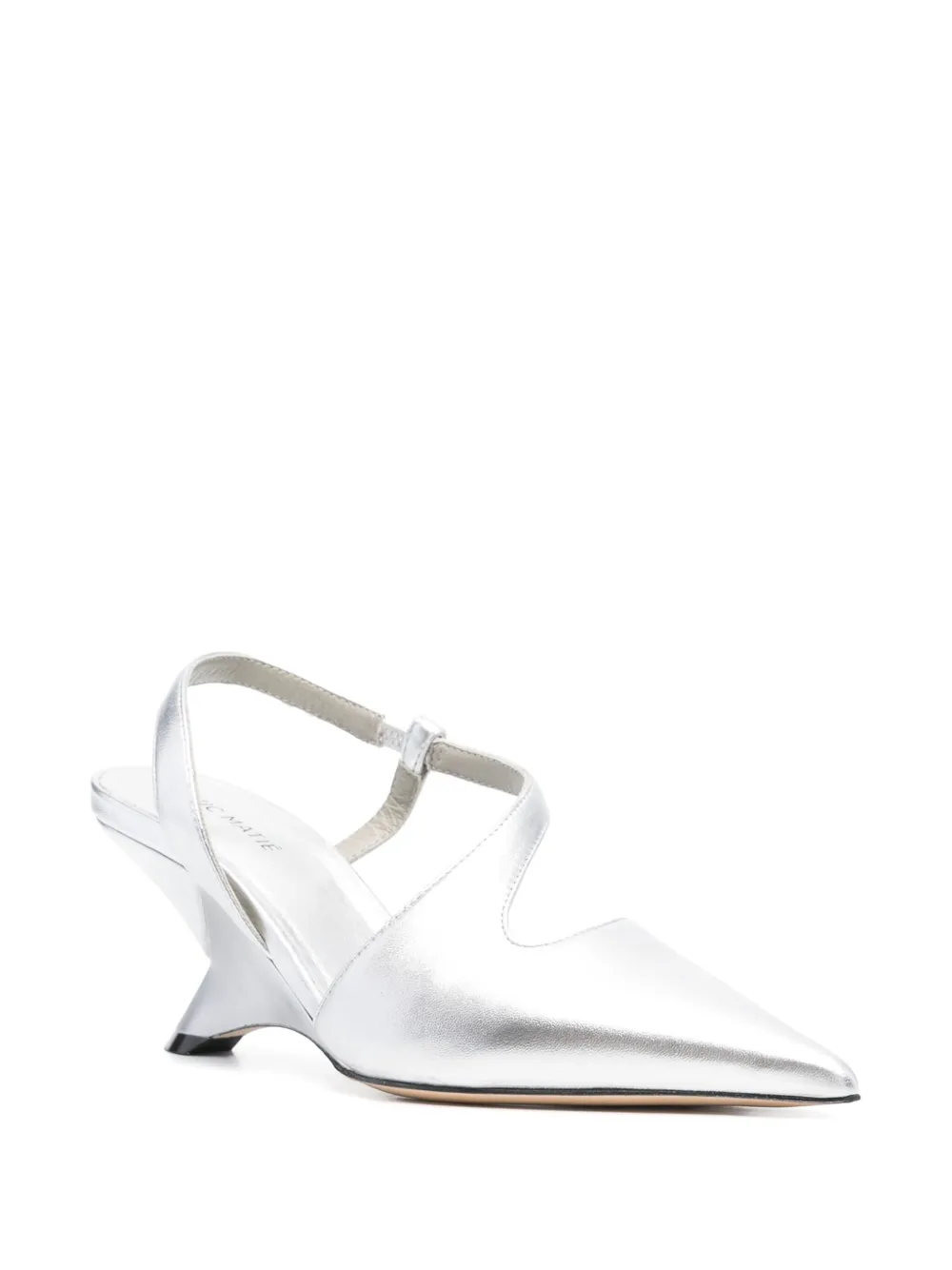Vic Matie 75mm leather pumps Silver