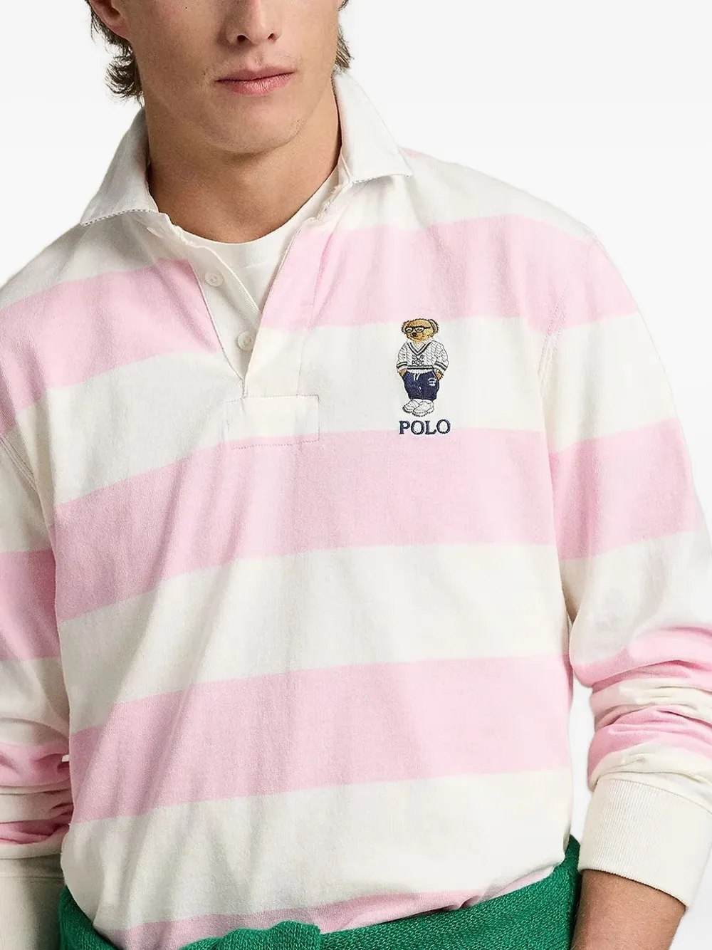Polo Ralph Lauren striped logo-embroidery polo shirt Wit
