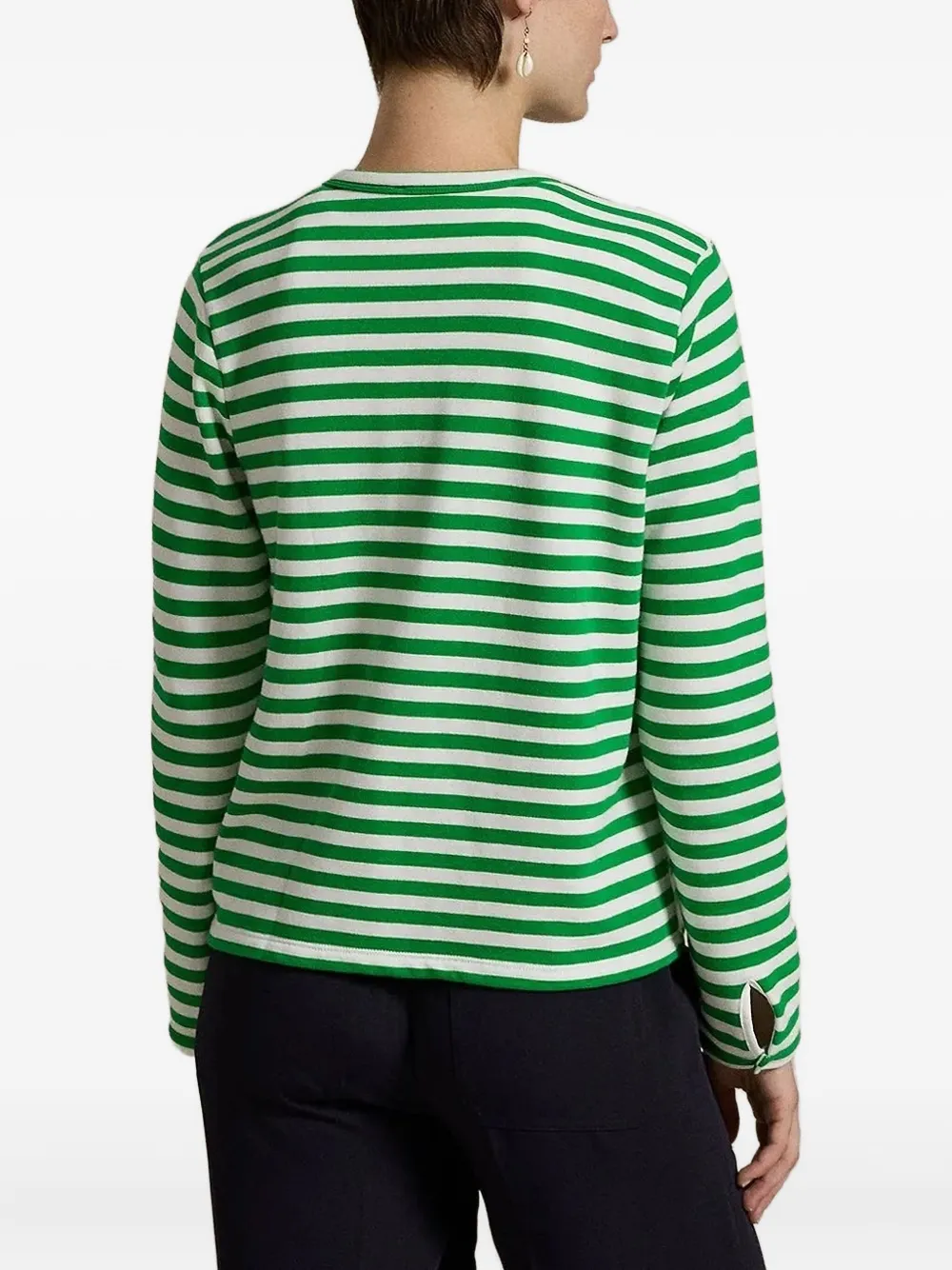 Polo Ralph Lauren Striped Button-down Cardigan In Green