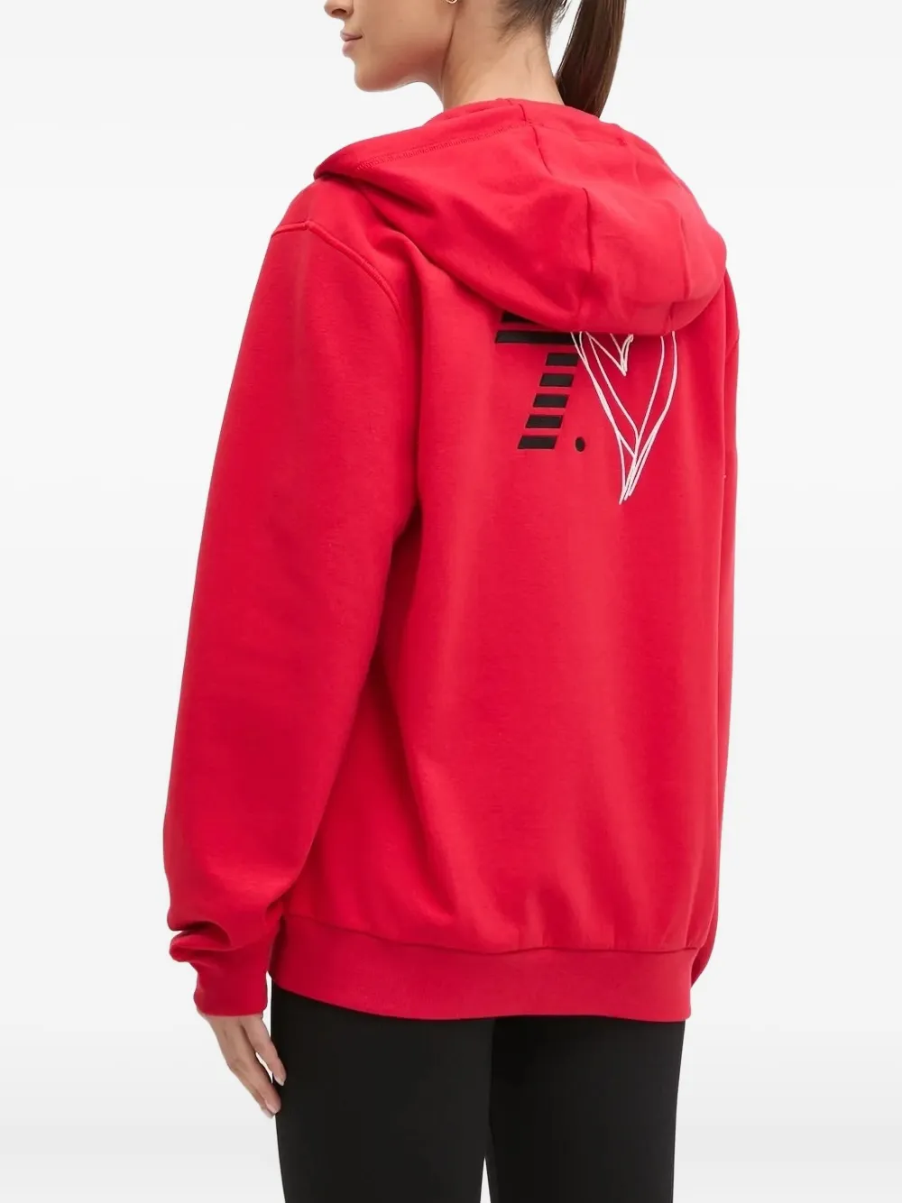 Ea7 Emporio Armani Hoodie met logoprint - Rood