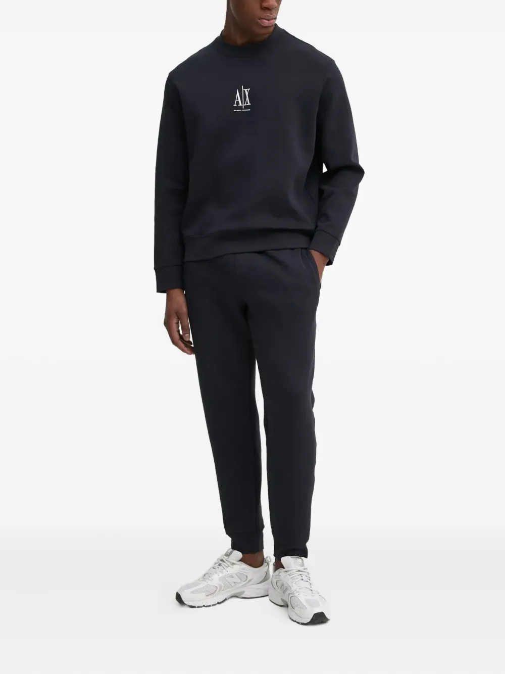 Armani Exchange Logo-embroidered Track Pants In Black