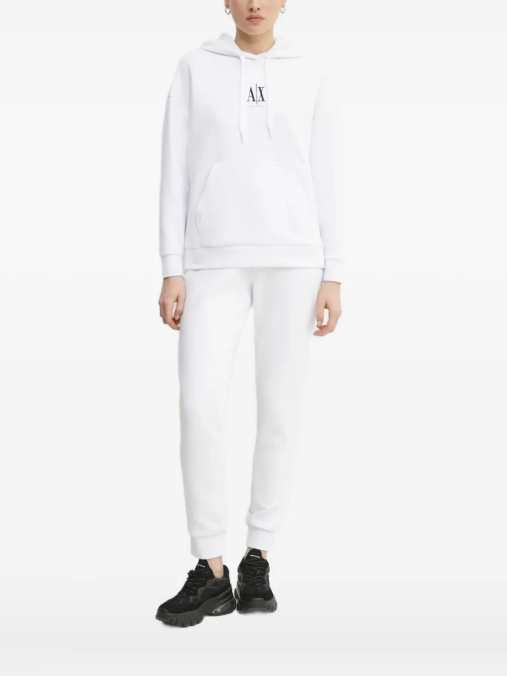 Armani Exchange Hoodie met geborduurd logo Wit