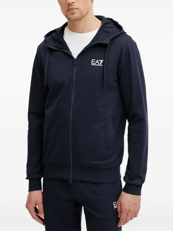 Ea7 Emporio Armani logo-print zip-up Tracksuit Blue FARFETCH