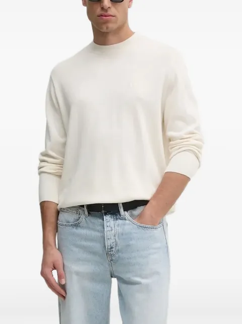 Armani Exchange suéter con cuello redondo y logo