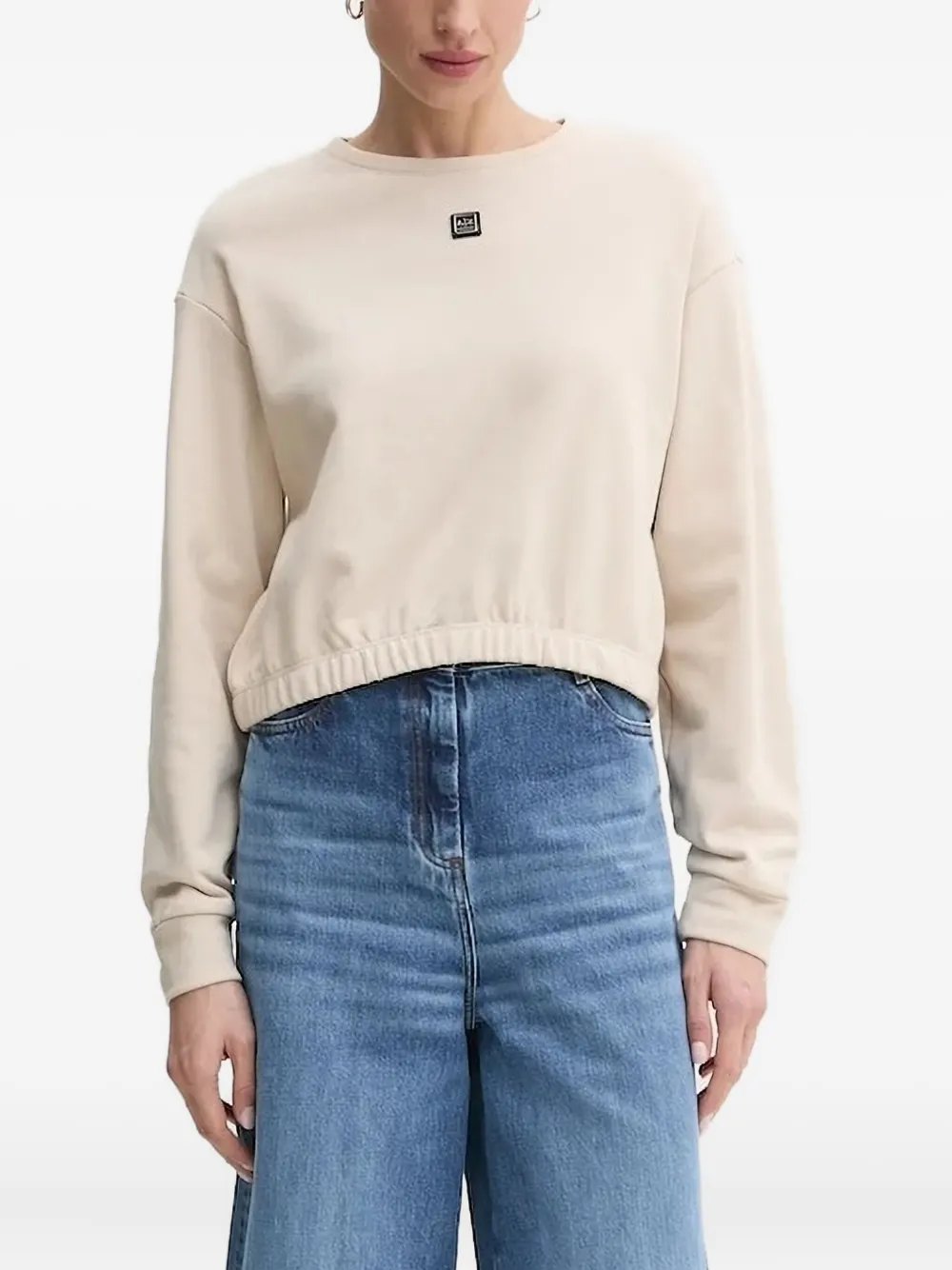 Armani Exchange Logo-plaque Sweatshirt In White