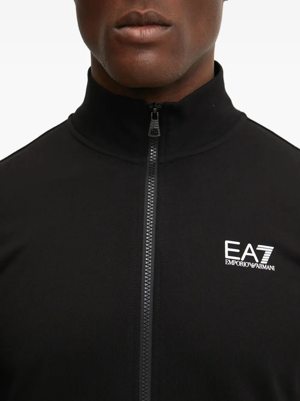 Ea7 Emporio Armani Sweater met logoplakkaat Zwart
