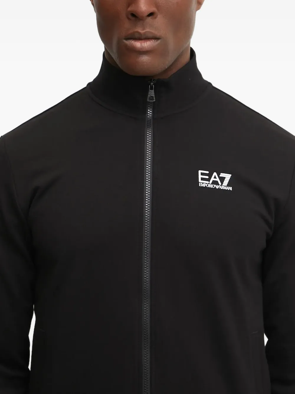 Ea7 Emporio Armani Sweater met logoplakkaat Zwart