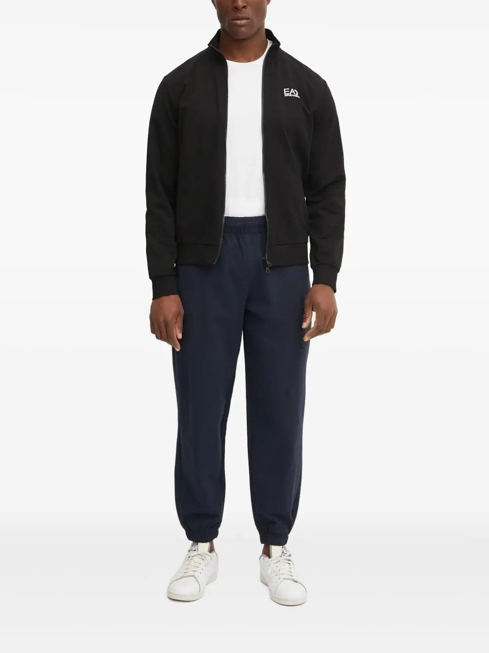 Ea7 Emporio Armani Sweater met logoplakkaat Zwart