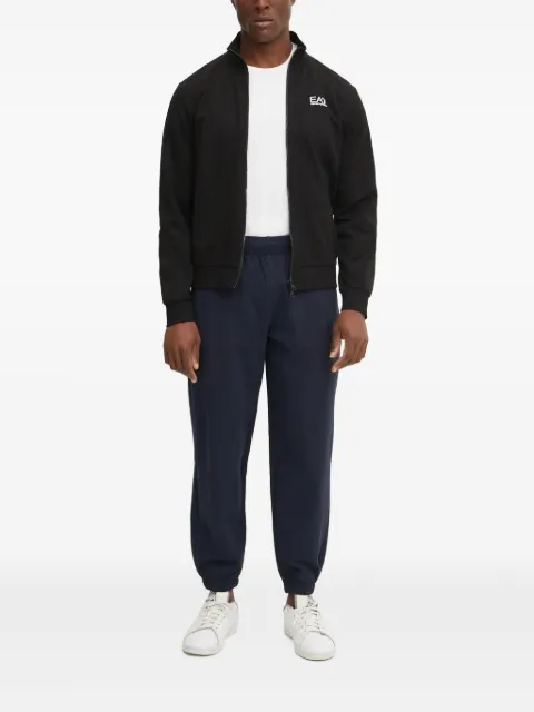 Ea7 Emporio Armani logo-plaque zip-up sweatshirt