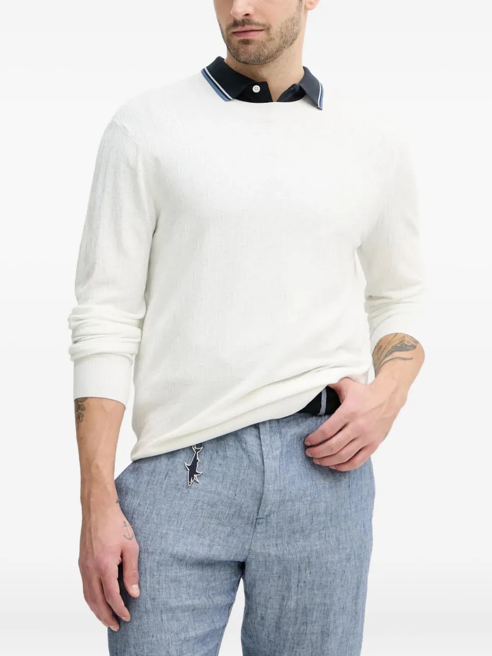 Armani Exchange textured crew-neck sweater - ホワイト Armani Exchange textured crew-neck sweater - ホワイト