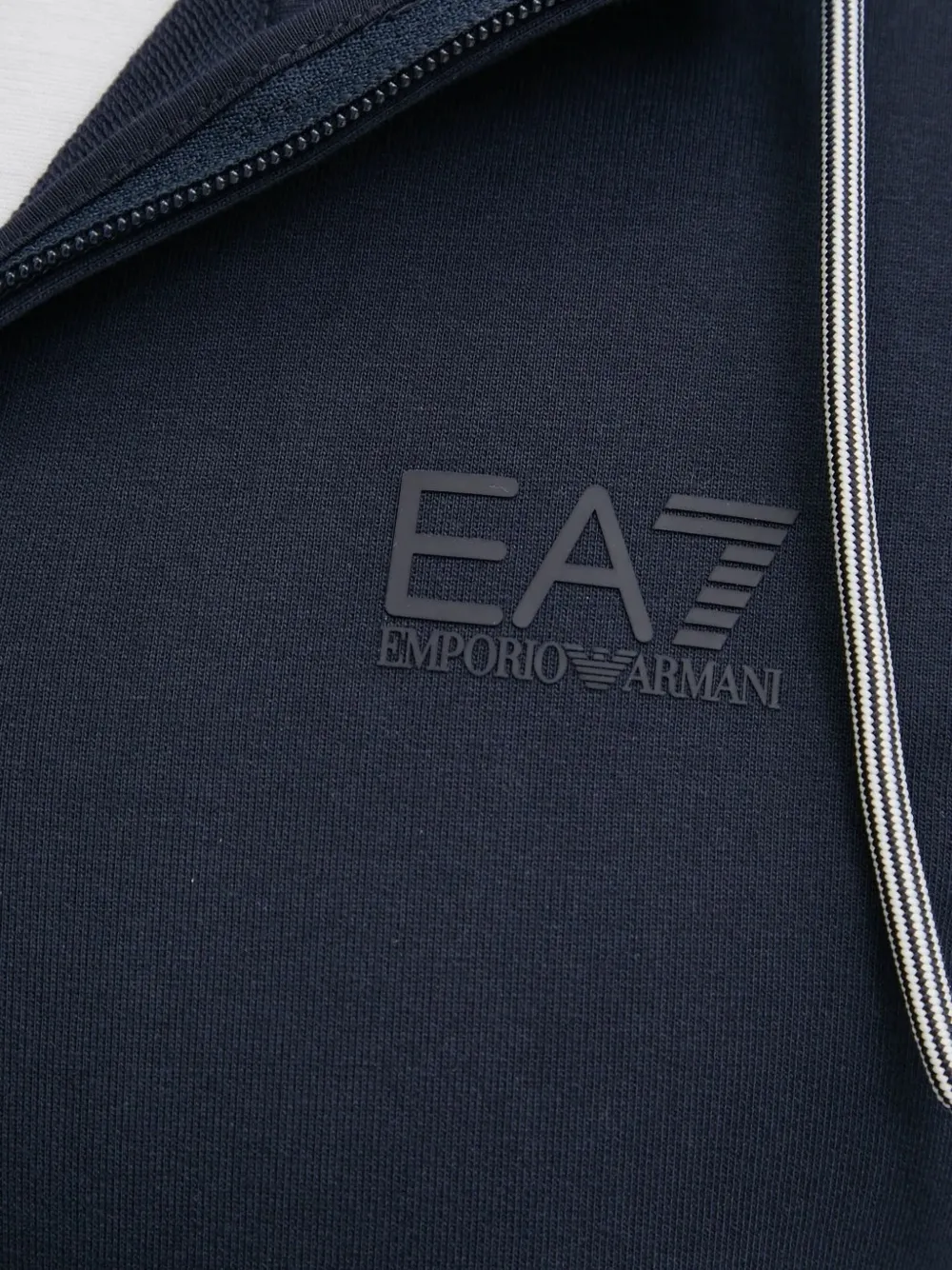 Ea7 Emporio Armani logo-detail zip-up hoodie Blauw