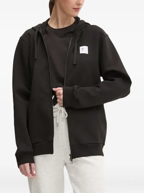 Ea7 Emporio Armani logo-appliqué zip-up hoodie