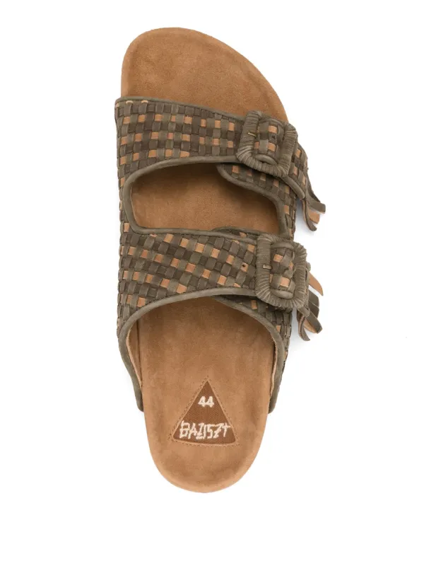 サンダル BAZISZT Suede leather and beads sandals Baziszt Tress Sandals | Green | FARFETCH