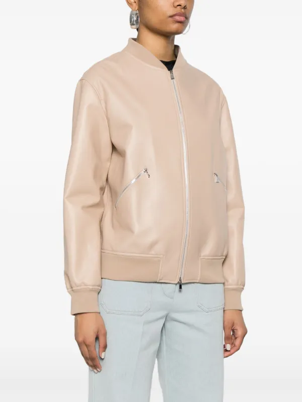 Kiton レザー ボンバージャケット | ニュートラル | FARFETCH JP